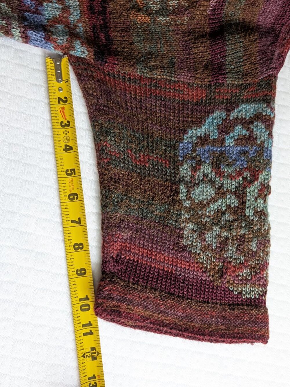 Peruvian Connection Kaffe Fassett Alpaca Handknit Open Cardigan Brown, XL boho - Picture 13 of 16